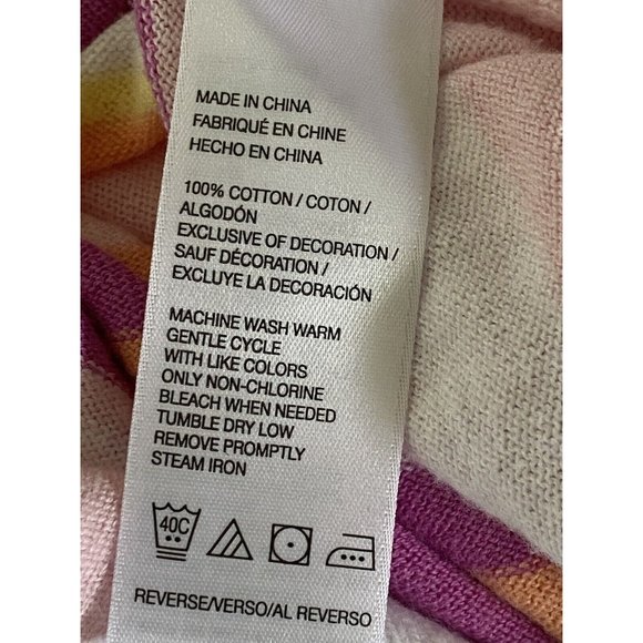 Izod White Pastel Striped Womens V-Neck Sweater Size S 100% Cotton Vintage Retro - Picture 16 of 16